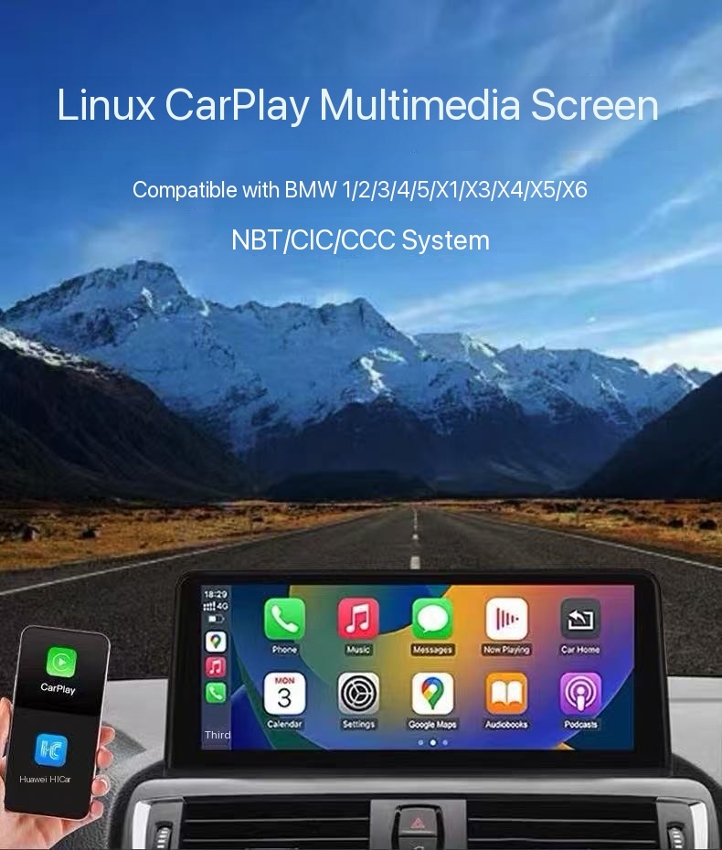 BMW CarPlay screen 10.25 inch Linux multimedia upgrade for 1 2 3 4 5 Series and X Series