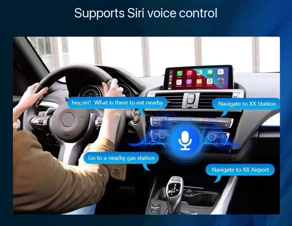 BMW CarPlay screen supports Siri voice control while driving