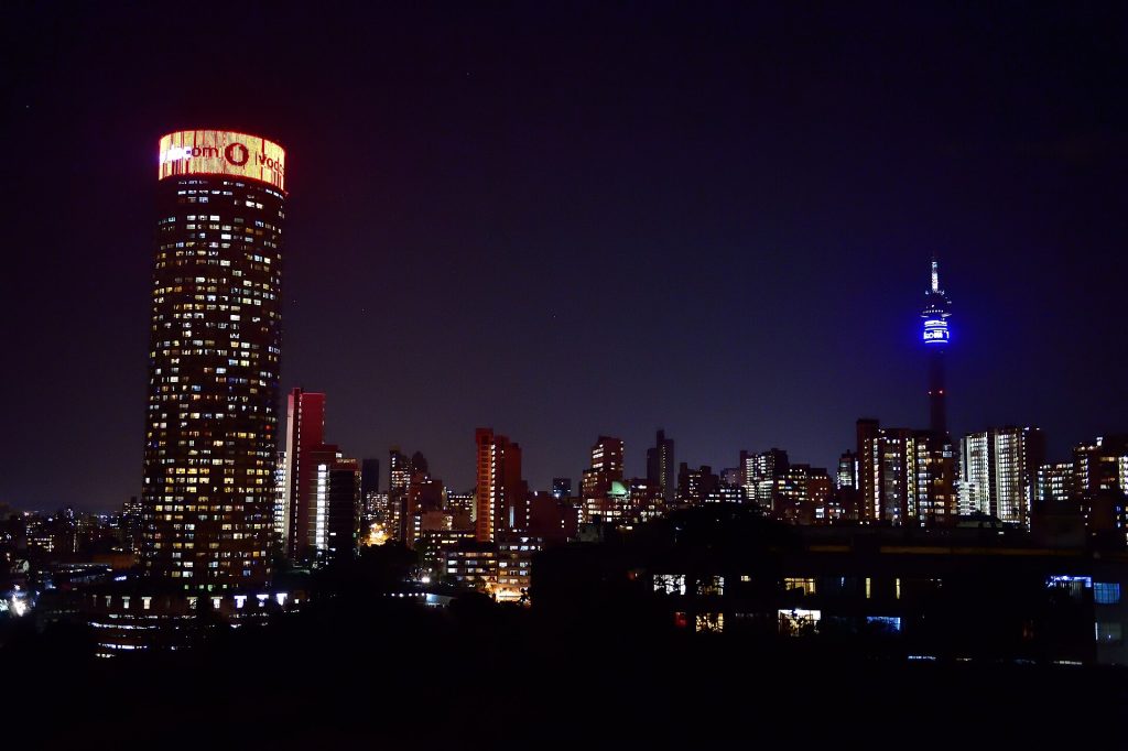 Johannesburg skyline, where most of our South African deliveries end