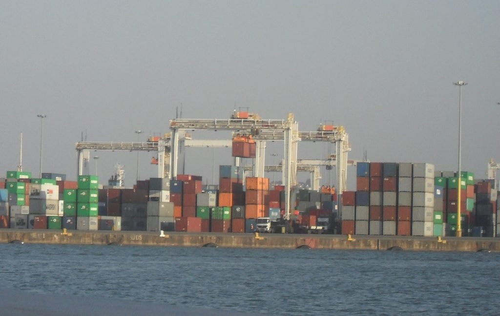 Container terminal at the Port of Durban, South Africa